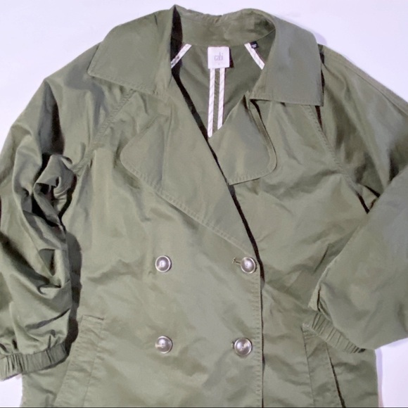 Cabi Expedition Green Military Jacket Ruched Sleeves Women's Size Sm Style 5478 - Picture 5 of 12